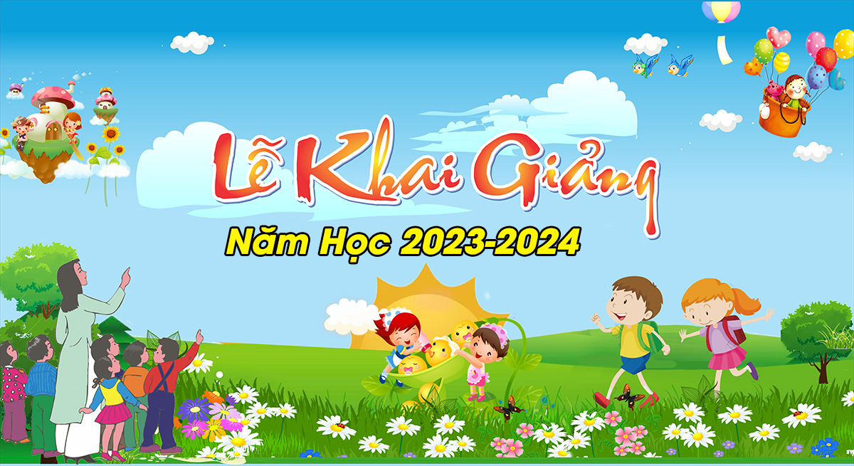 Backdrop Phông nền lễ khai giảng trường mầm non - File Corel số 9