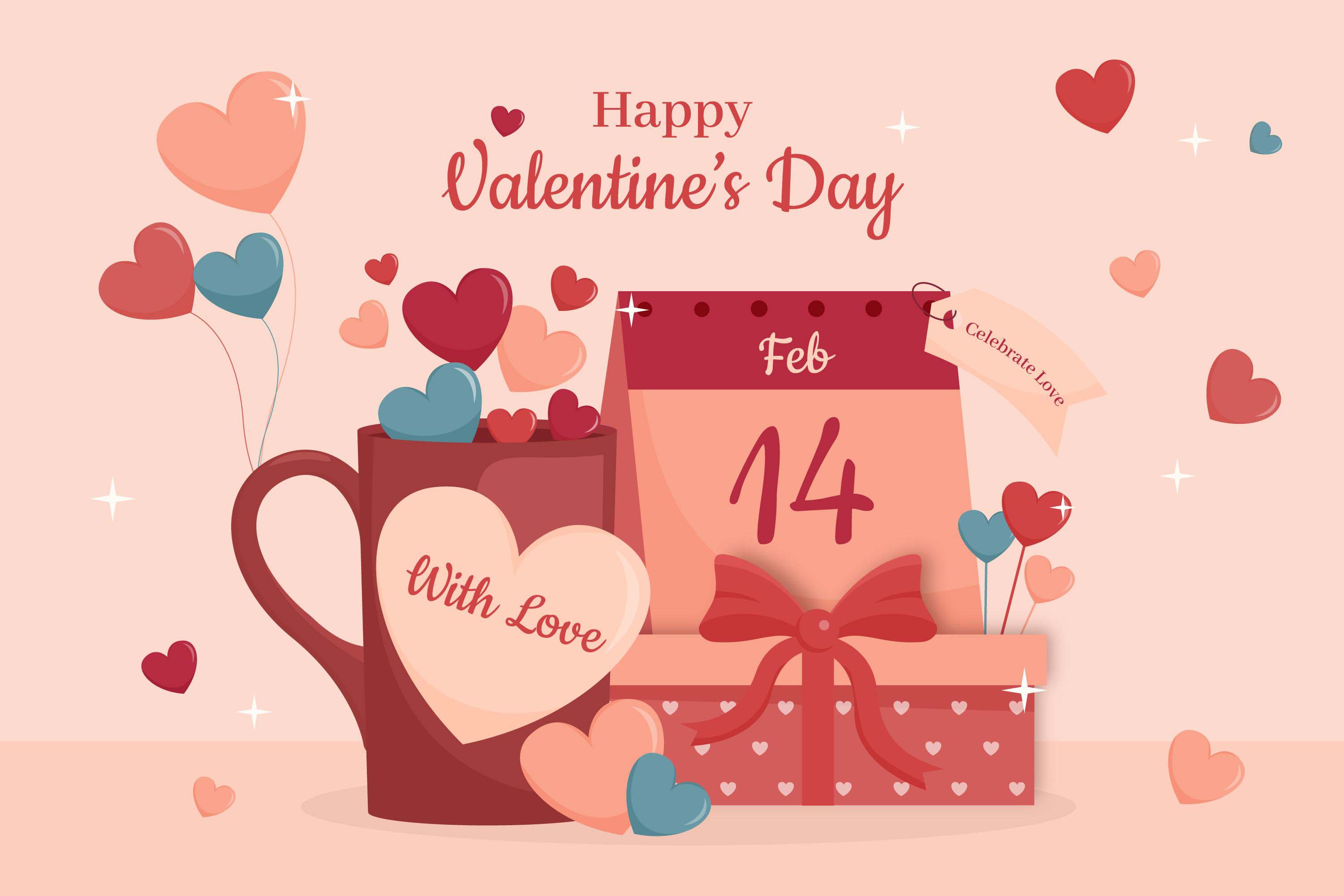 Ảnh minh họa ngày Valentine P34 file AI và EPS