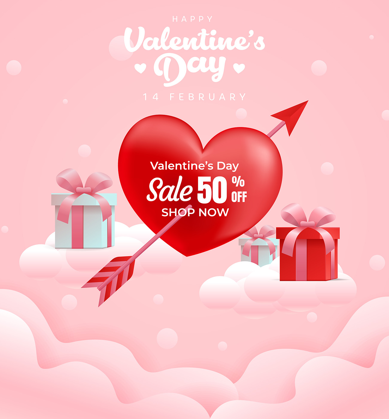 Poster quà tặng ngày valentine file EPS và AI mẫu V21