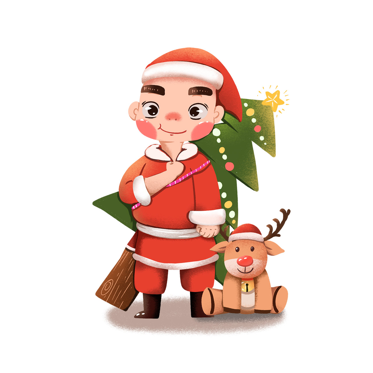 Ảnh minh họa chàng trai mặc đồ hóa trang ông già noel file PSD