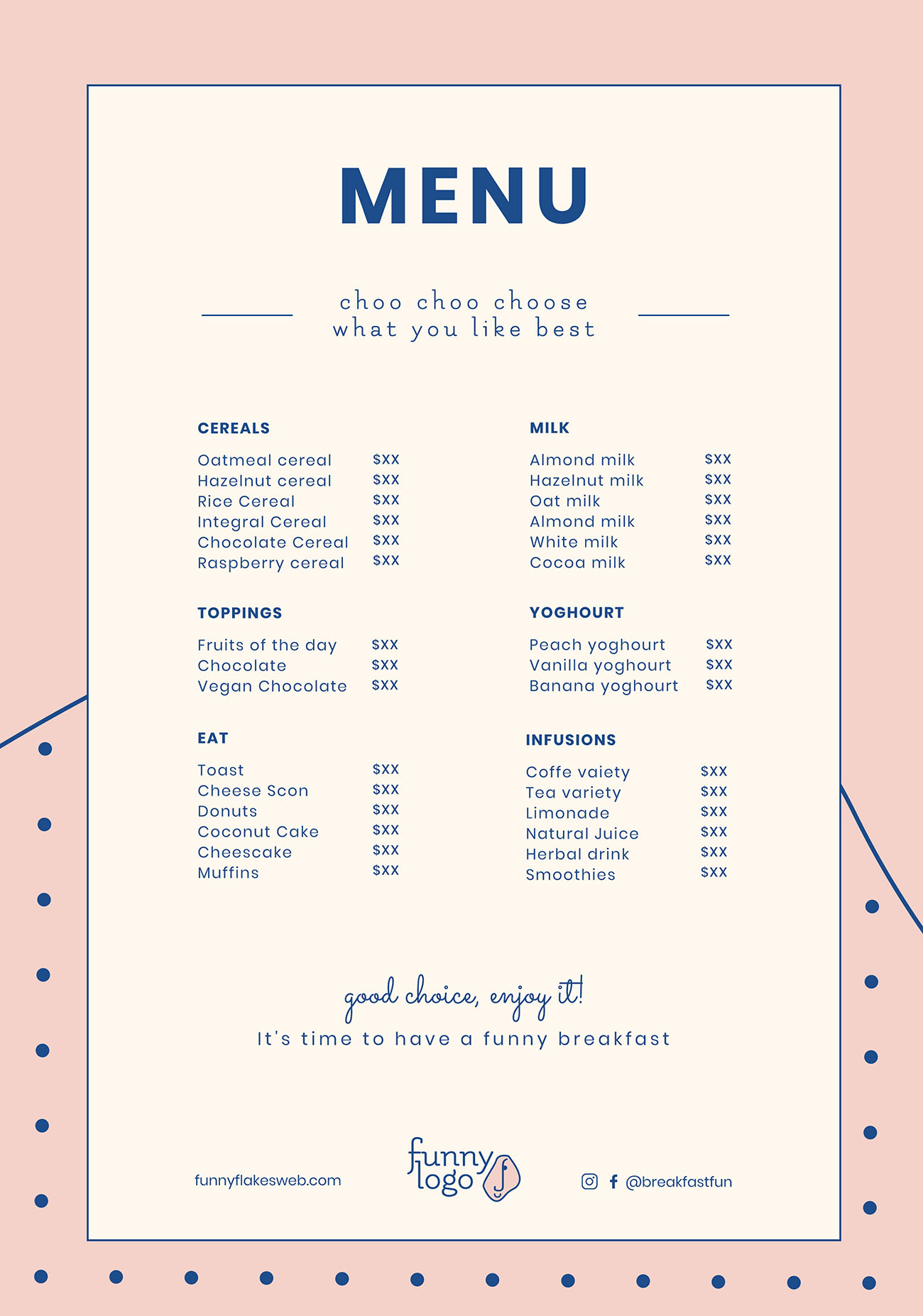 Mẫu menu đồ ăn file PSD mẫu H53