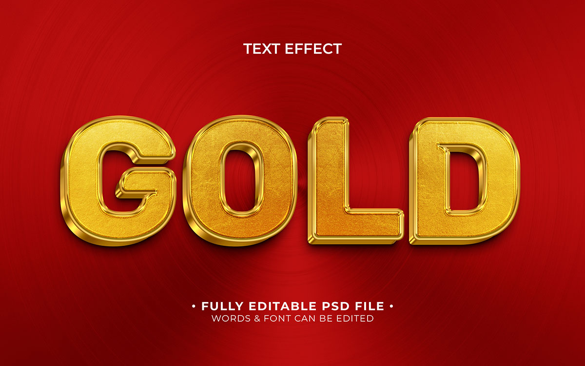 Hiệu ứng text gold file PSD mẫu HU100