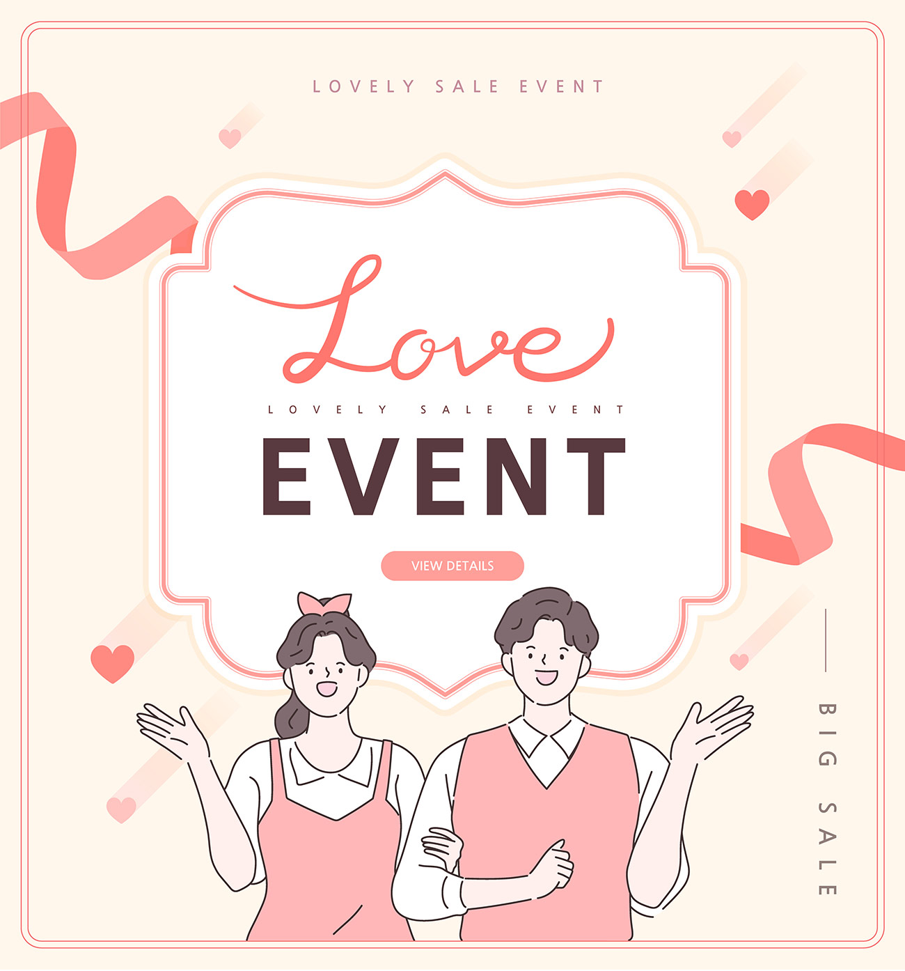 Banner valentine sự kiện tình yêu file EPS