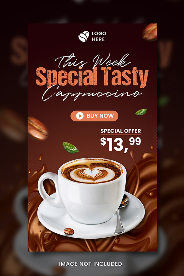 Poster quảng cáo cappuccino file PSD mẫu CF161