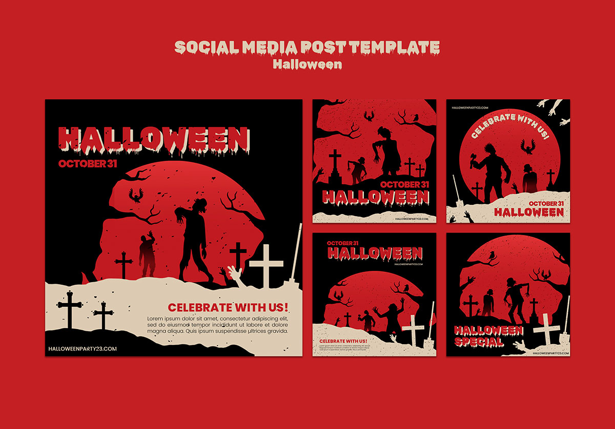 Poster lễ hội halloween file PSD mẫu MB428