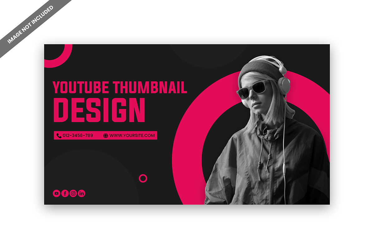 Ảnh thumb bìa kênh youtube chủ đề giải trí file PSD mẫu CN67