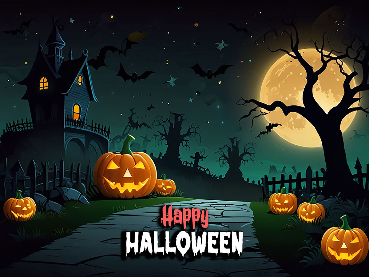 Banner lâu đài đêm hội halloween file PSD - mẫu số 236