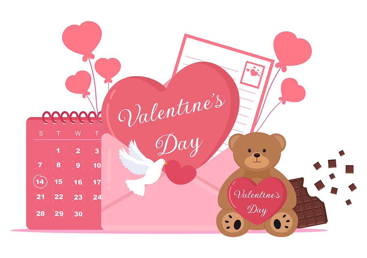 Banner ngày lễ tình nhân valentine file vector mẫu BV247