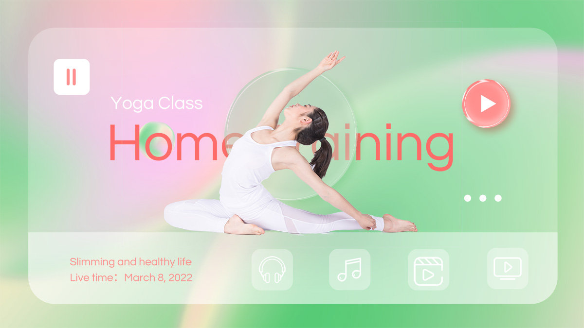 Banner lớp học yoga online tại nhà Y39 file PSD