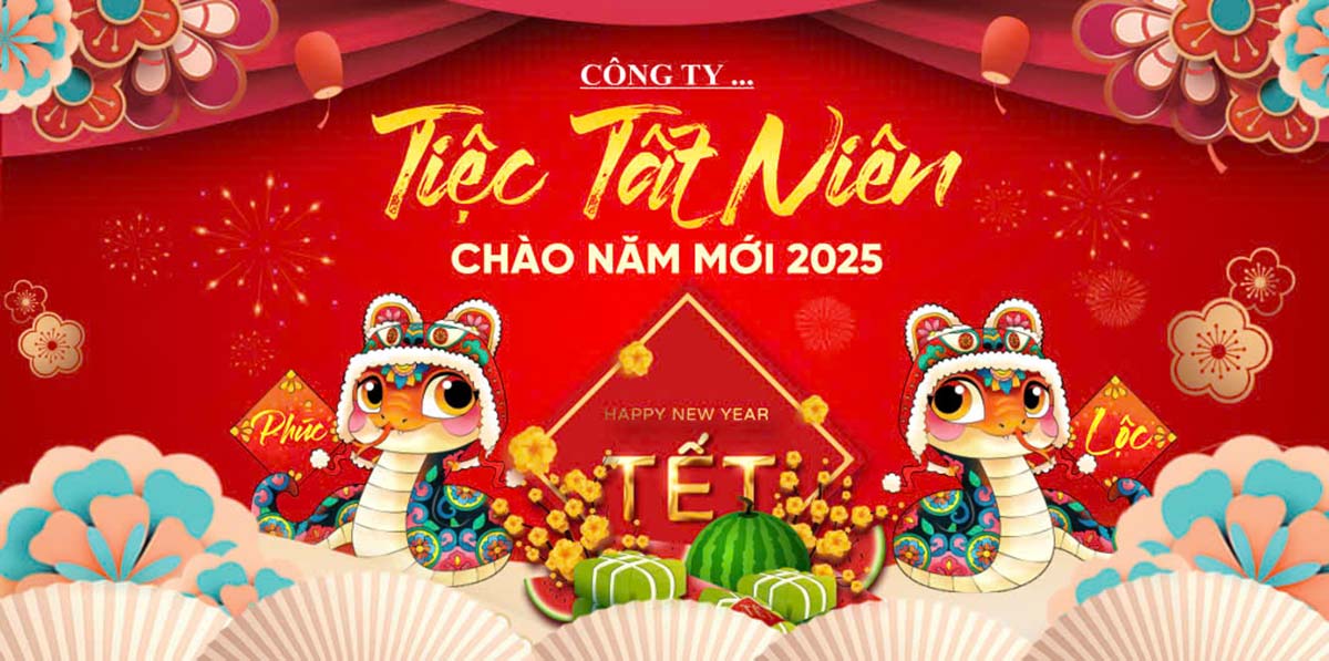 Banner bữa tiệc tất niên cuối năm CDR mẫu OC566