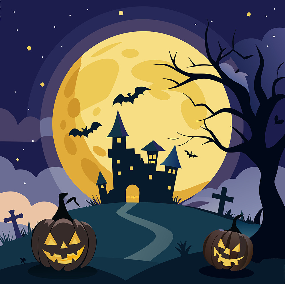 Background lễ halloween kinh dị file EPS và AI mẫu MB47