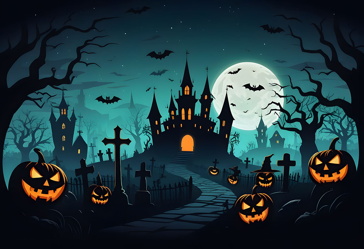 Background khu rừng ma quái halloween file EPS - mẫu số 178