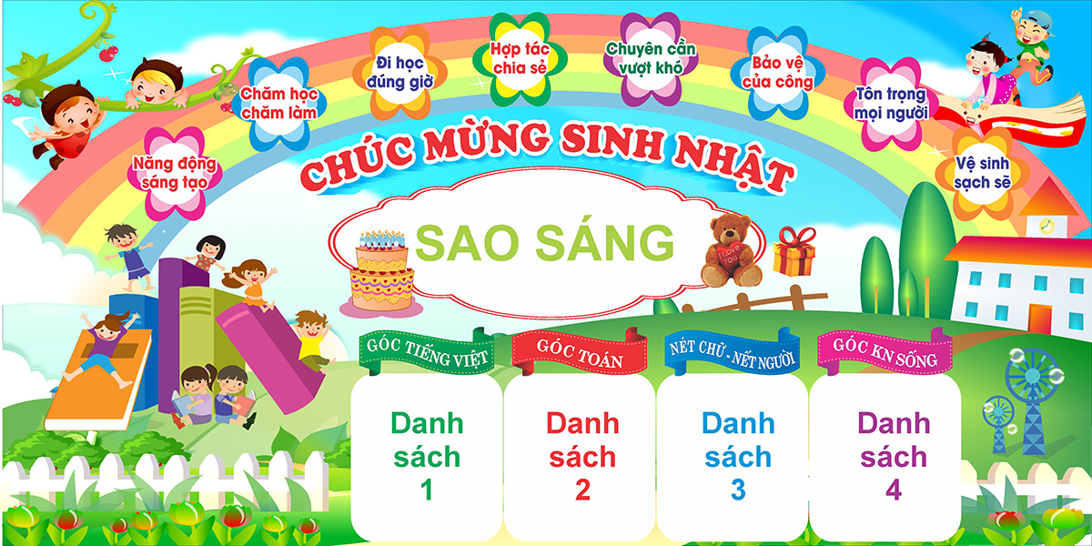 Backdrop Phông nền cho trường nầm non File Corel số 32