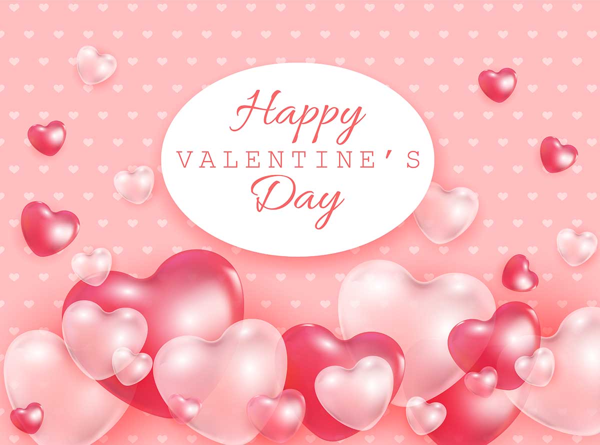 Banner trái tim hồng chúc mừng ngày valentine file vector mẫu số 210