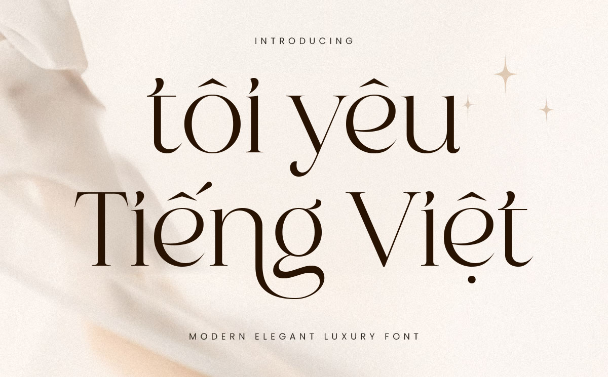 Phông chữ serif nét mảnh sang trọng TH Luxury 5 | Phông chữ Việt hóa