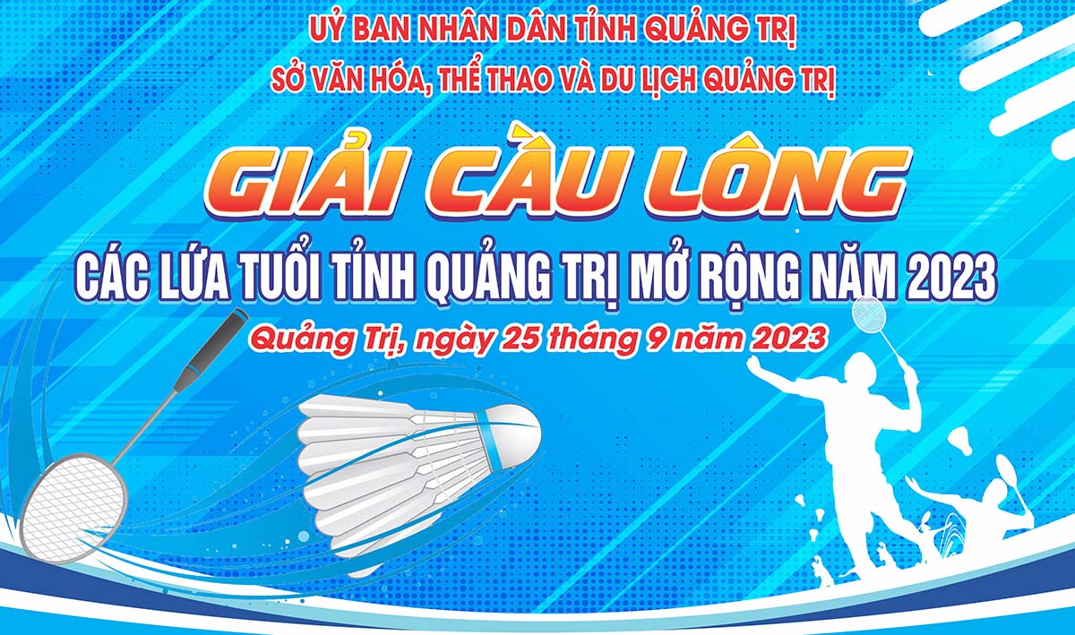 Backdrop giải cầu lông mẫu 28 file Corel