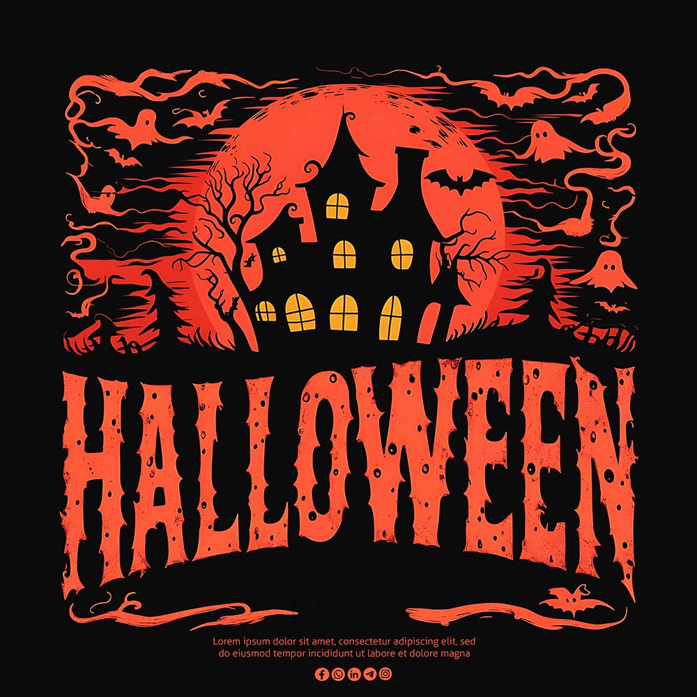 Poster lễ hội halloween kinh dị file PSD mẫu MB225