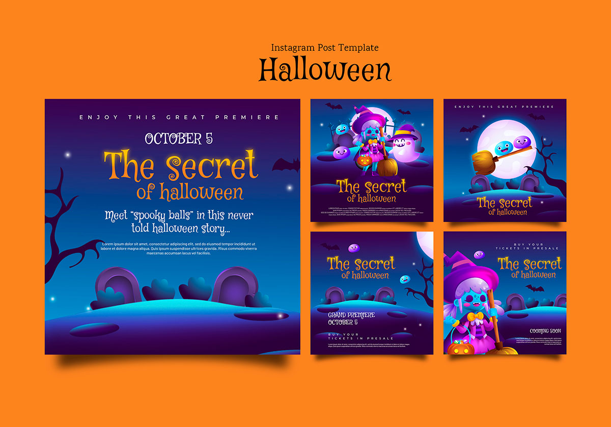 Poster lễ hội halloween file PSD mẫu MB404