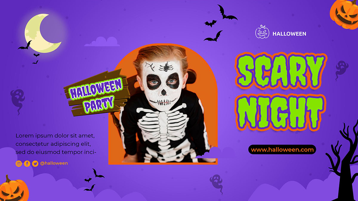 Banner lễ hội halloween file PSD mẫu MB388