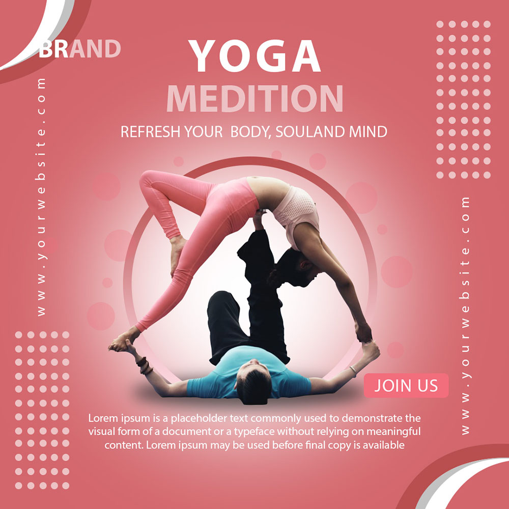 Poster khóa học yoga file PSD mẫu J29