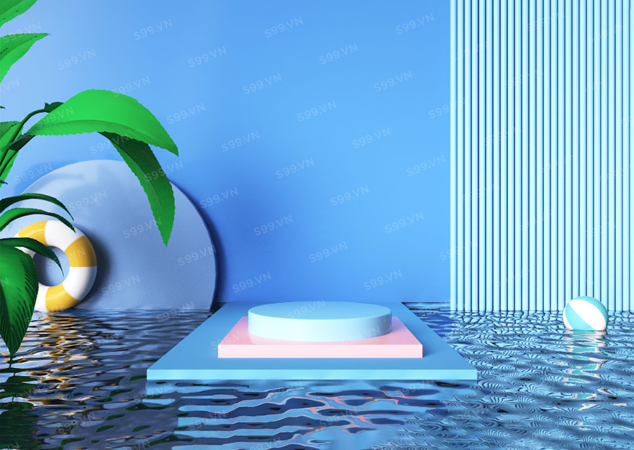 Background bể bơi trong nhà file C4D