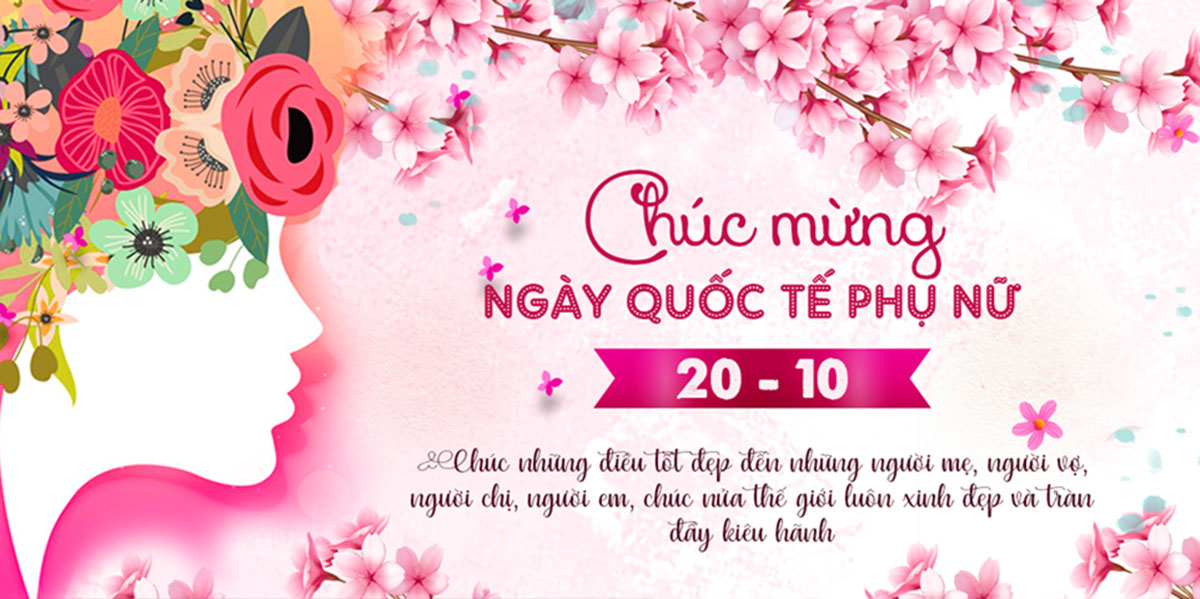 Banner chúc mừng ngày phụ nữ việt nam file PSD mẫu PN232