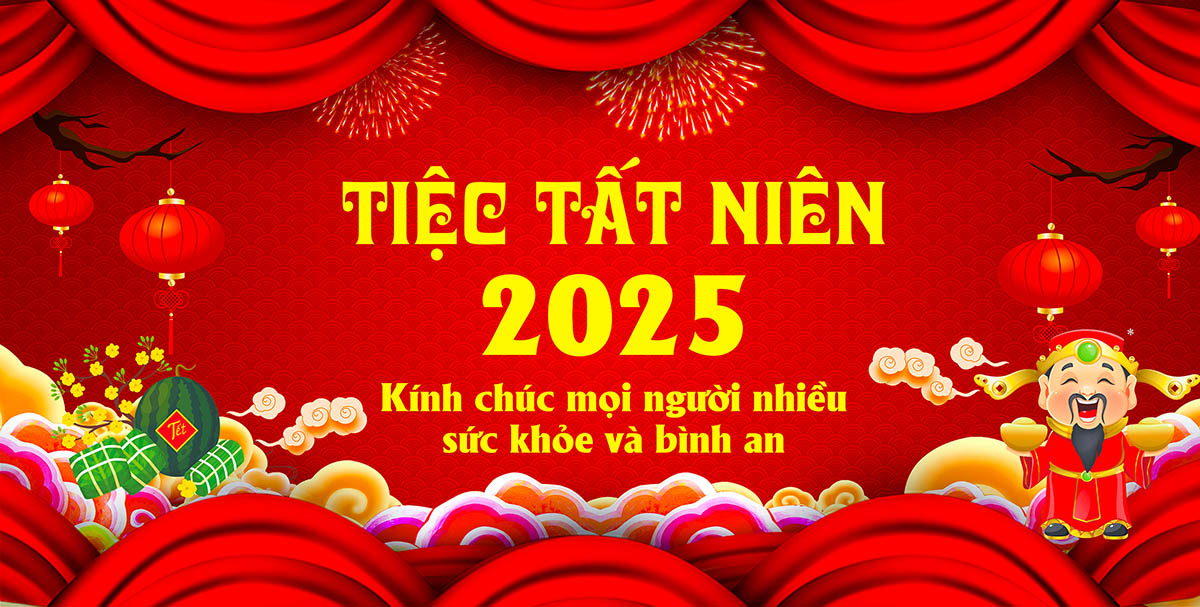 Backdrop tiệc tất niên 2025 file Corel - mẫu số 431