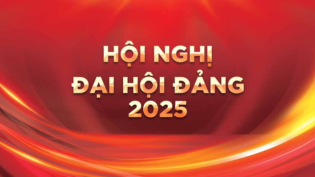 Backdrop nền đỏ đại hội Đảng 2025 file Photoshop chất lượng cao