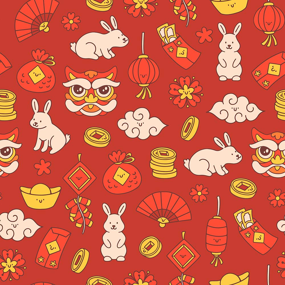 Pattern họa tiết ngày tết file vector - mẫu số 259