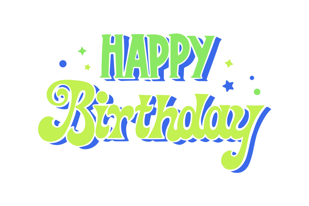 Bộ chữ typo happy birthday file PSD mẫu K21