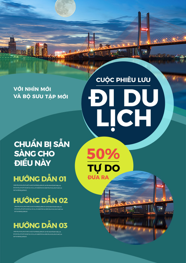 Poster du lịch Việt Nam D22 file PSD