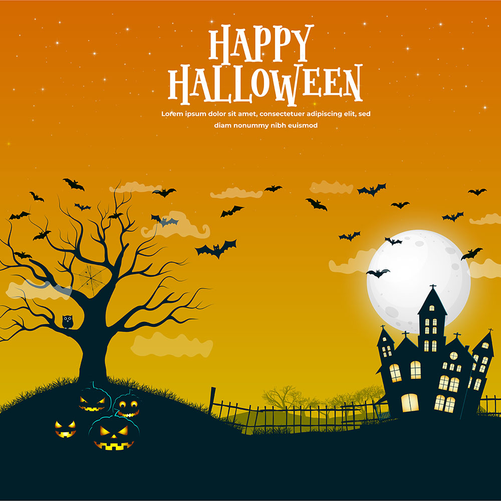 Poster lễ halloween kinh dị file EPS và AI mẫu MB35