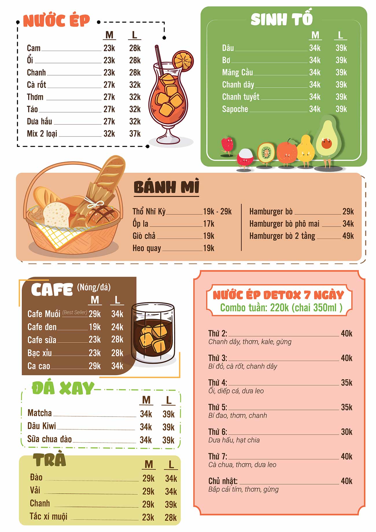 Menu nước ép sinh tố file AI