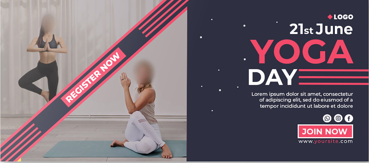 Banner ngày quốc tế yoga file PSD - mẫu số 847