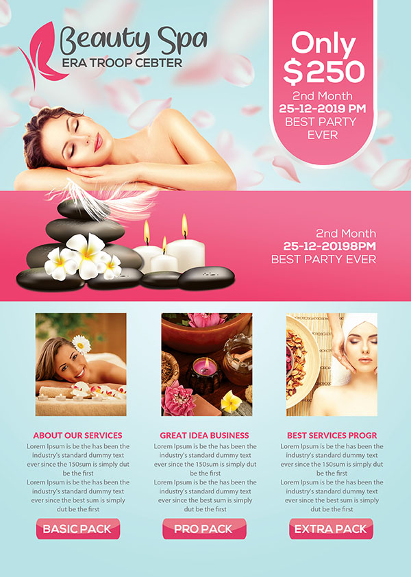 Poster dịch vụ spa đá nóng file PSD mẫu KF16