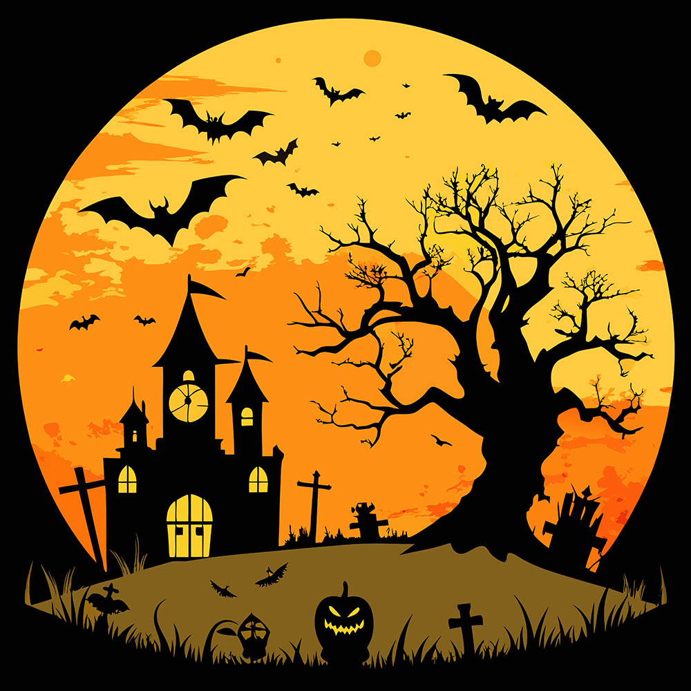 Background đêm trăng ma quái lễ hội halloween file EPS - mẫu số 144