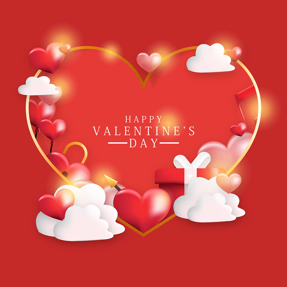 Banner trái tim ngày valentine file vector mẫu số 426