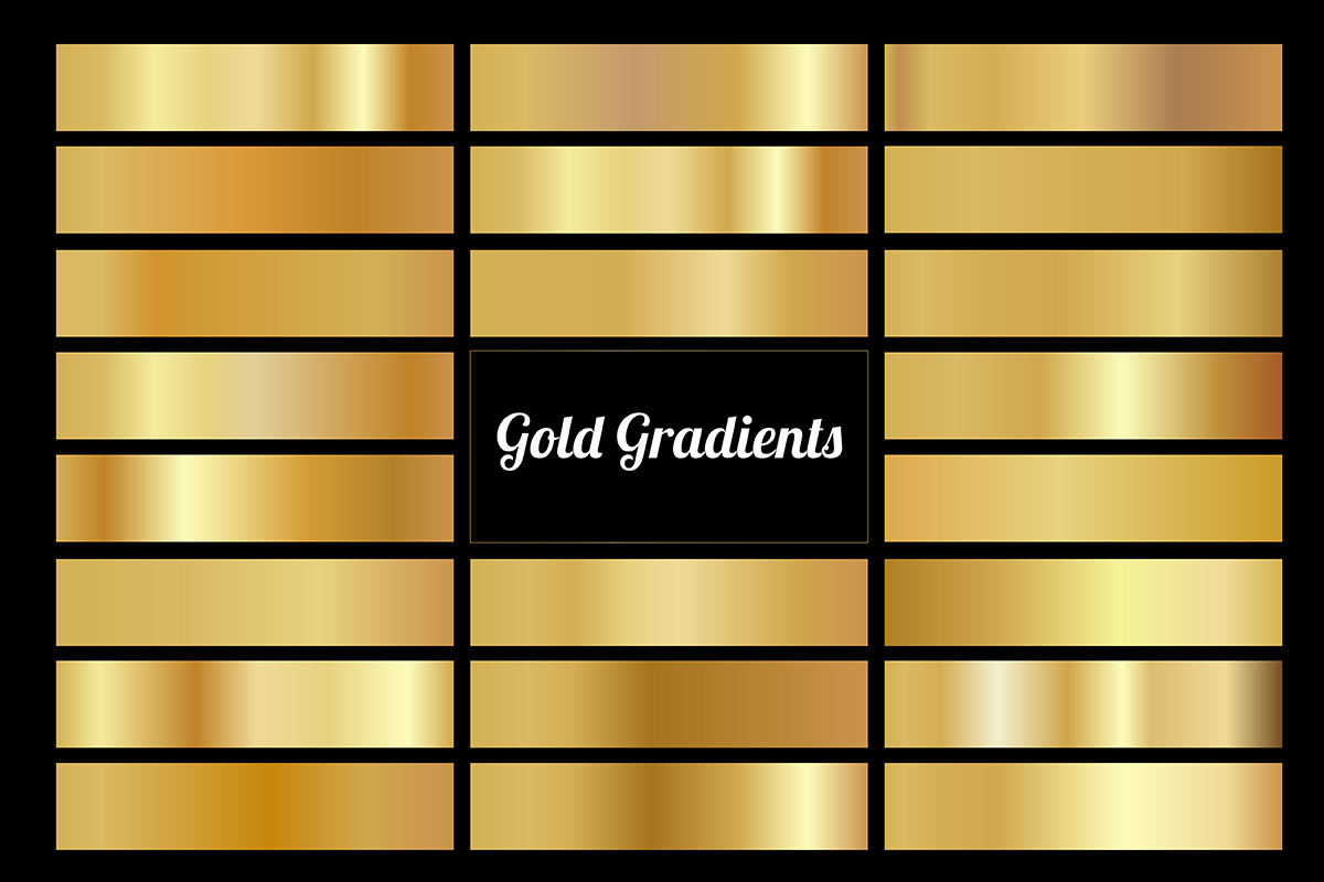 Bộ màu gradient vàng gold sang trọng cho phần mềm illustrator file AI - mẫu số 53