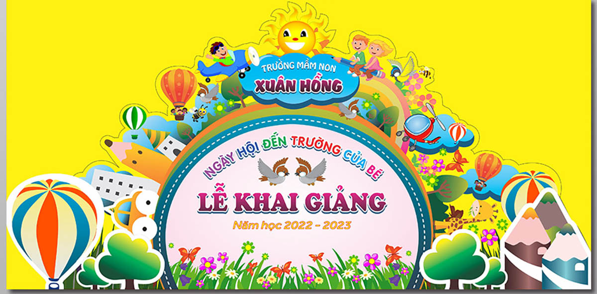 Backdrop lễ khai giảng file Corel - mẫu số 474