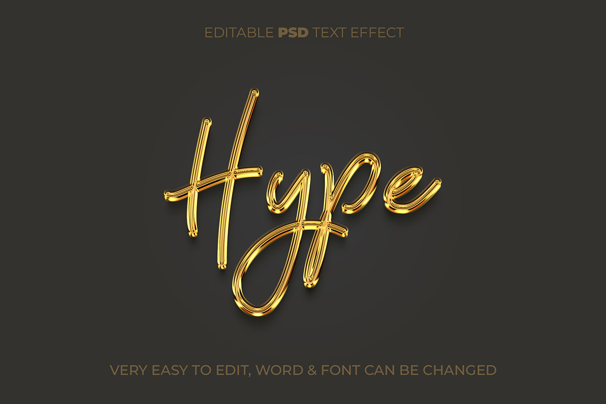 Hiệu ứng text gold file PSD mẫu HU351