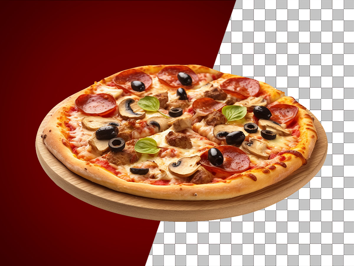 Hình minh họa bánh pizza file PSD mẫu P122