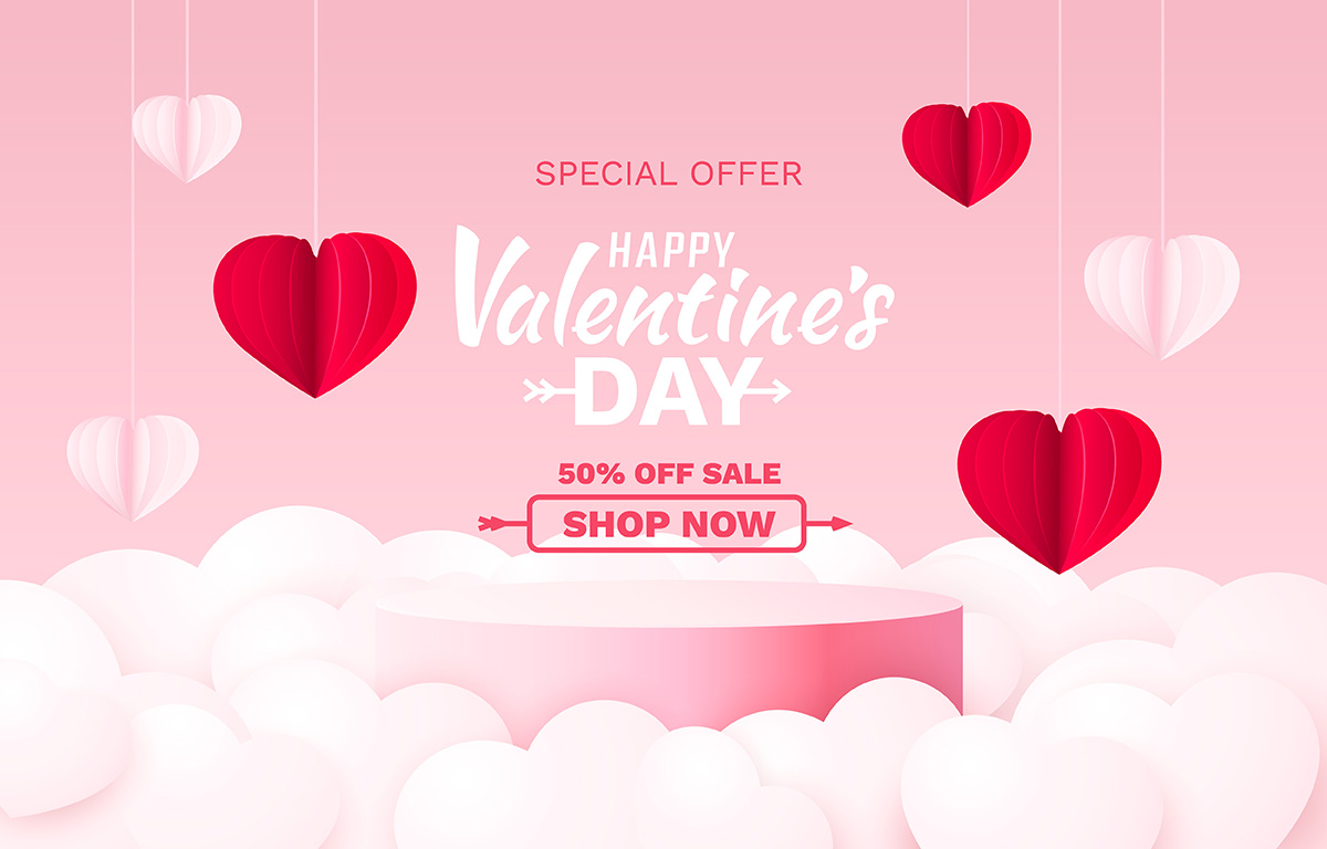 Banner ngày lễ valentine file vector mẫu BV162