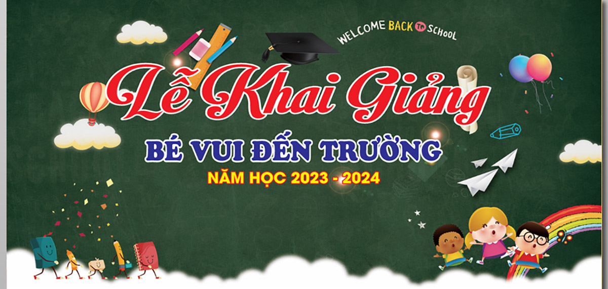 Backdrop lễ khai giảng file Corel - mẫu số 551