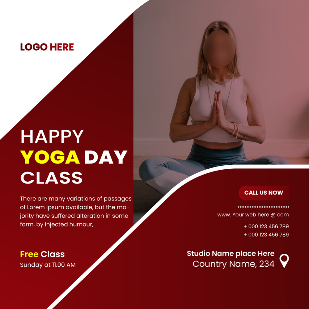 Poster khóa học yoga tại nhà file EPS và AI mẫu J31