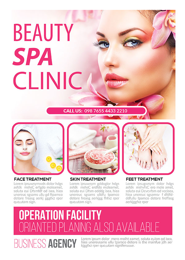 Poster quảng cáo dịch vụ spa file PSD mẫu KF22