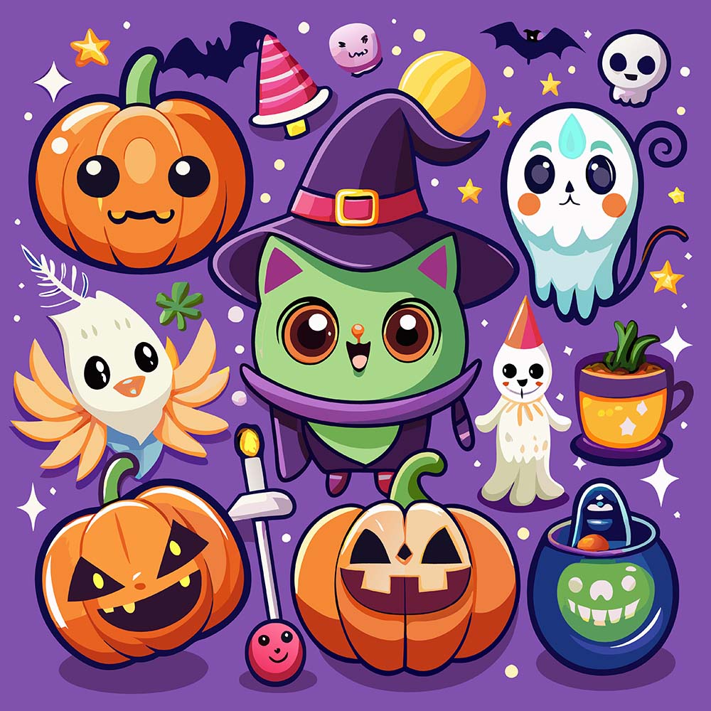 Hình minh họa nhân vật ma quái halloween file EPS - mẫu số 563