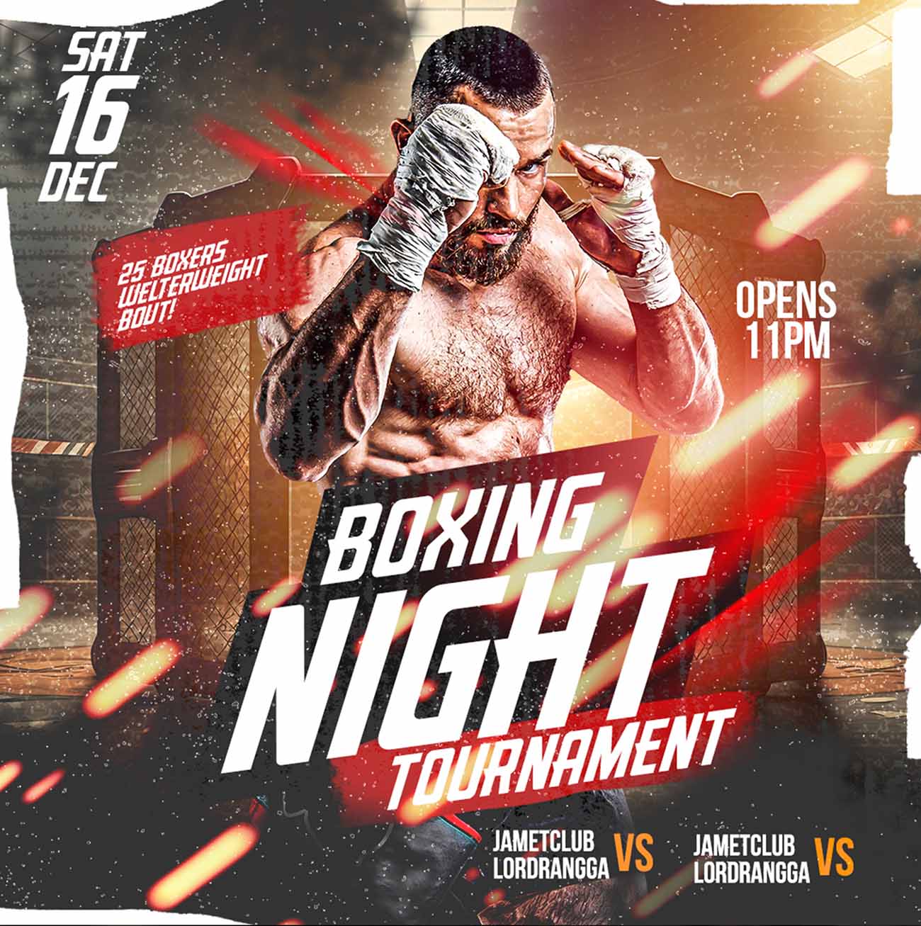 Poster giải thi đấu boxing A27 file PSD