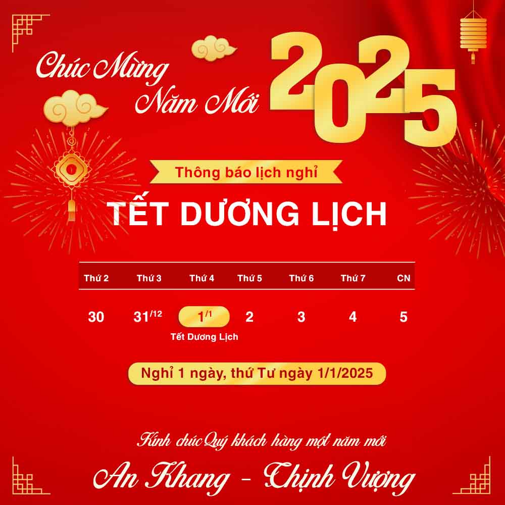 Thông báo lịch nghỉ tết dương lịch 2025 file PSD mẫu số 821