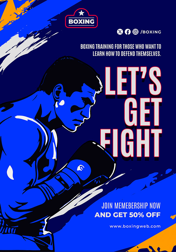 Poster thể thao boxing file PSD - mẫu số 517