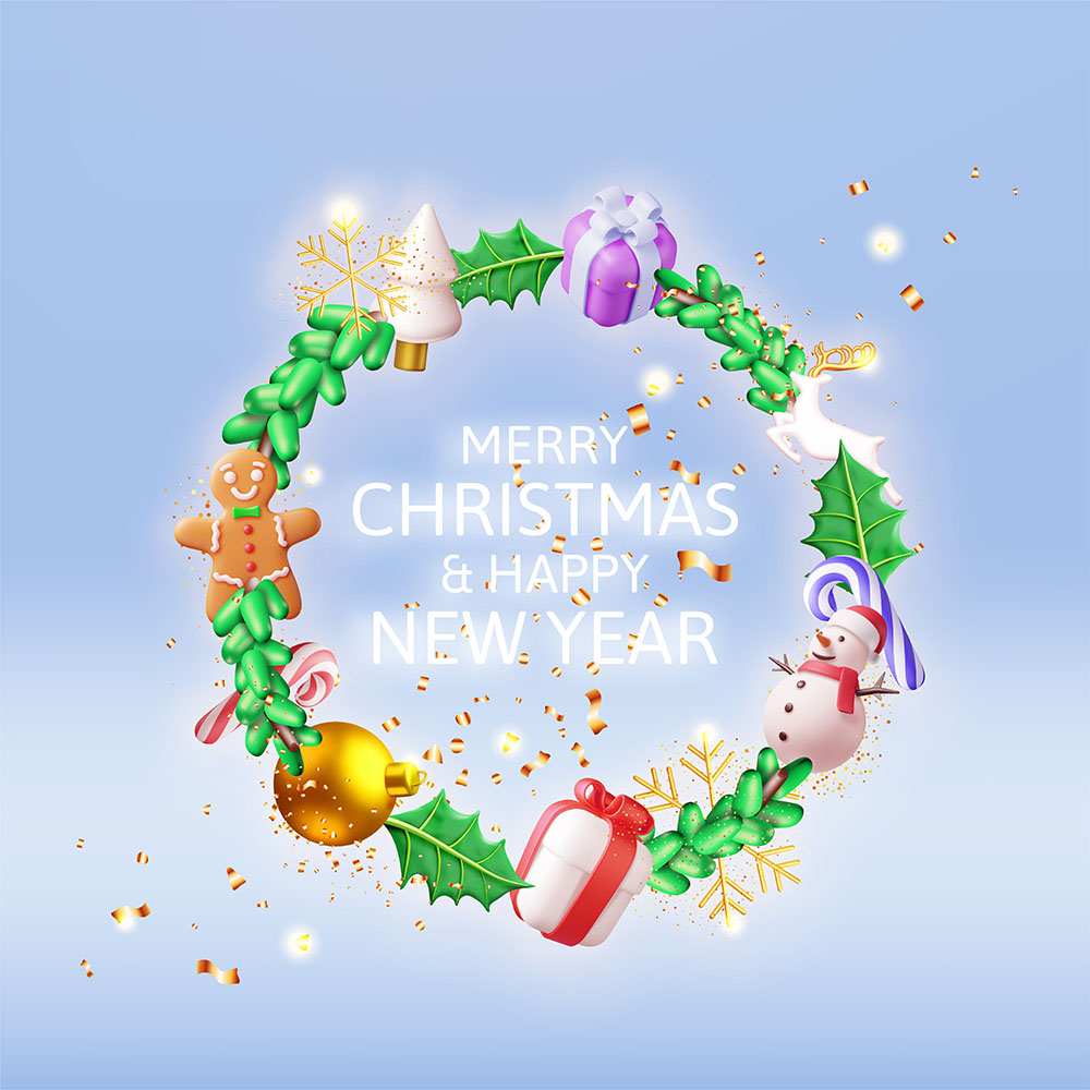 Banner vòng hoa noel file vector mẫu số 502